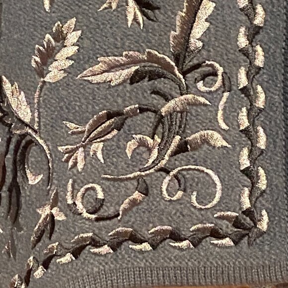 LINEA by LOUIS DELL'OLIO Teal 100% Wool Embroidered Cardigan Sweater Size L - Picture 3 of 8